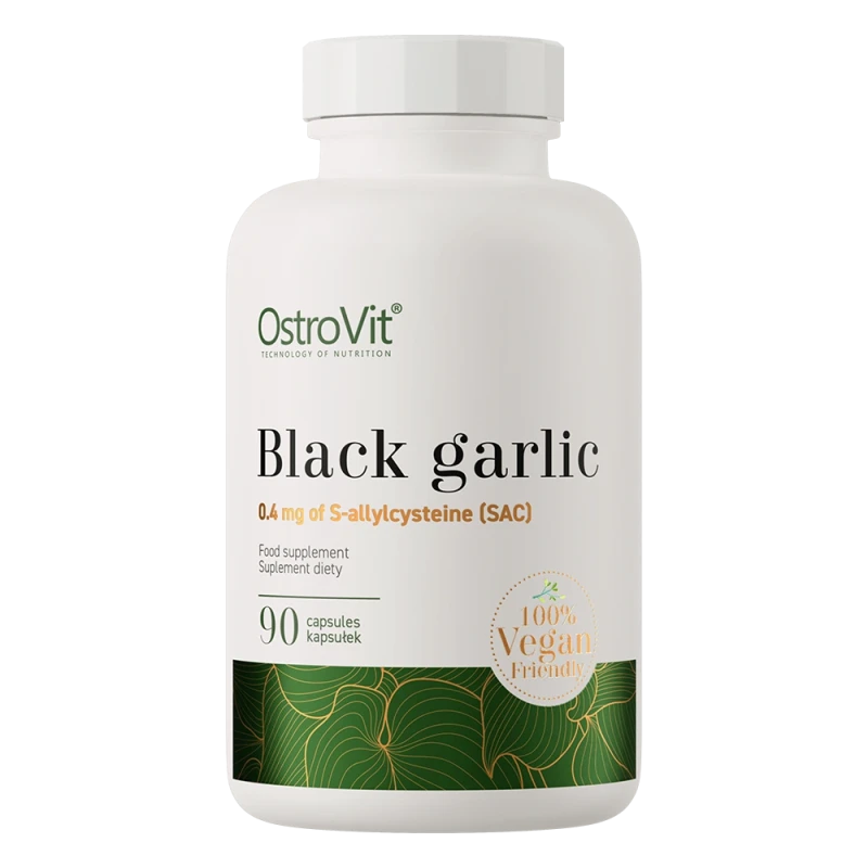 OstroVit Black Garlic VEGE | Fermentēts Melnais Ķiploks 400 mg 90 Kapsulas