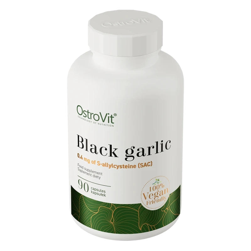 OstroVit Black Garlic VEGE | Fermentēts Melnais Ķiploks 400 mg 90 Kapsulas