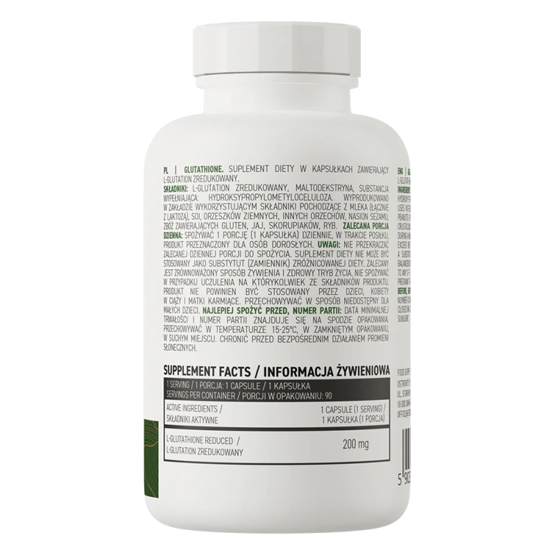 OstroVit Glutathione  | Reducēts L-Glutations 200 mg 90 Kapsulas
