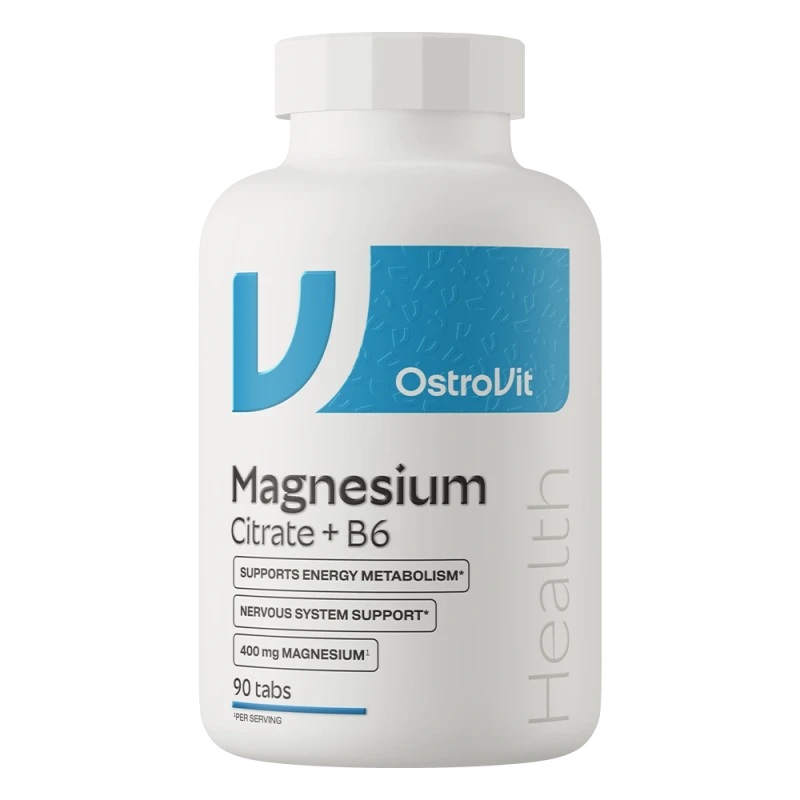 OstroVit Magnesium Citrate 400 mg + B6 | Magnija Citrāts + B6 90 Tabletes
