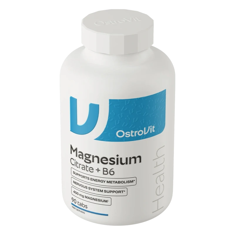 OstroVit Magnesium Citrate 400 mg + B6 | Magnija Citrāts + B6 90 Tabletes