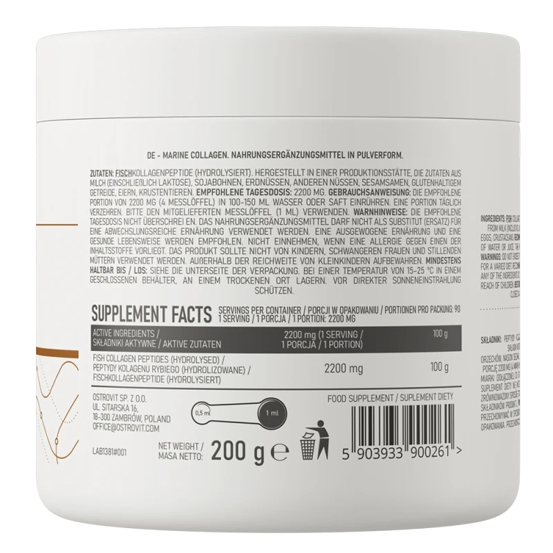 OstroVit Marine Collagen | Jūras Kolagēns I Tipa 200 g