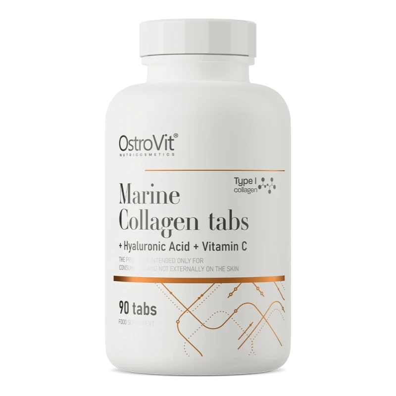 OstroVit Marine Collagen + Hyaluronic Acid + Vitamin C | Jūras Kolagēns + Hialuronskābe 90 Tabletes