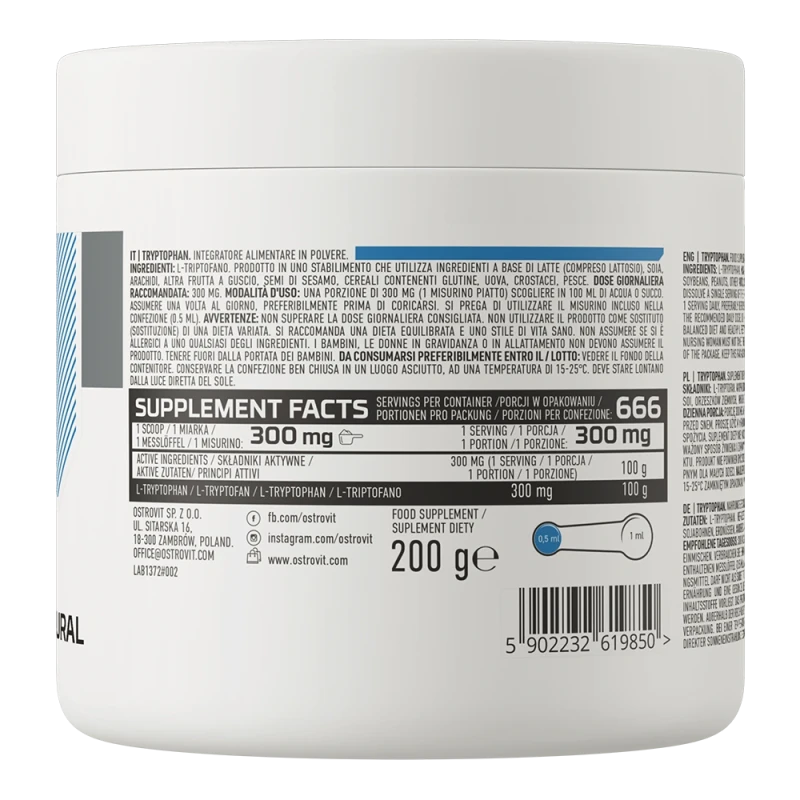 OstroVit Tryptophan | L-Triptofāns pulverī 200 g