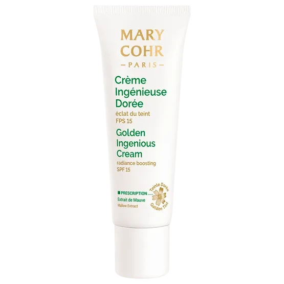 Mary Cohr Golden Ingenious Cream SPF 15 | Mitrinošs tonējošs sejas krēms ar zeltainu efektu un adaptīviem pigmentiem 30 ml