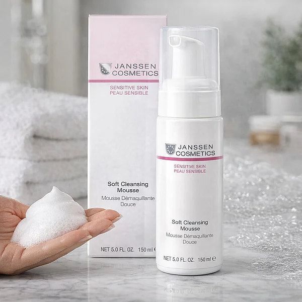 Janssen Cosmetics Soft Cleansing Mousse | Maigi Attīrošas Putas Jutīgai Ādai, 150 ml