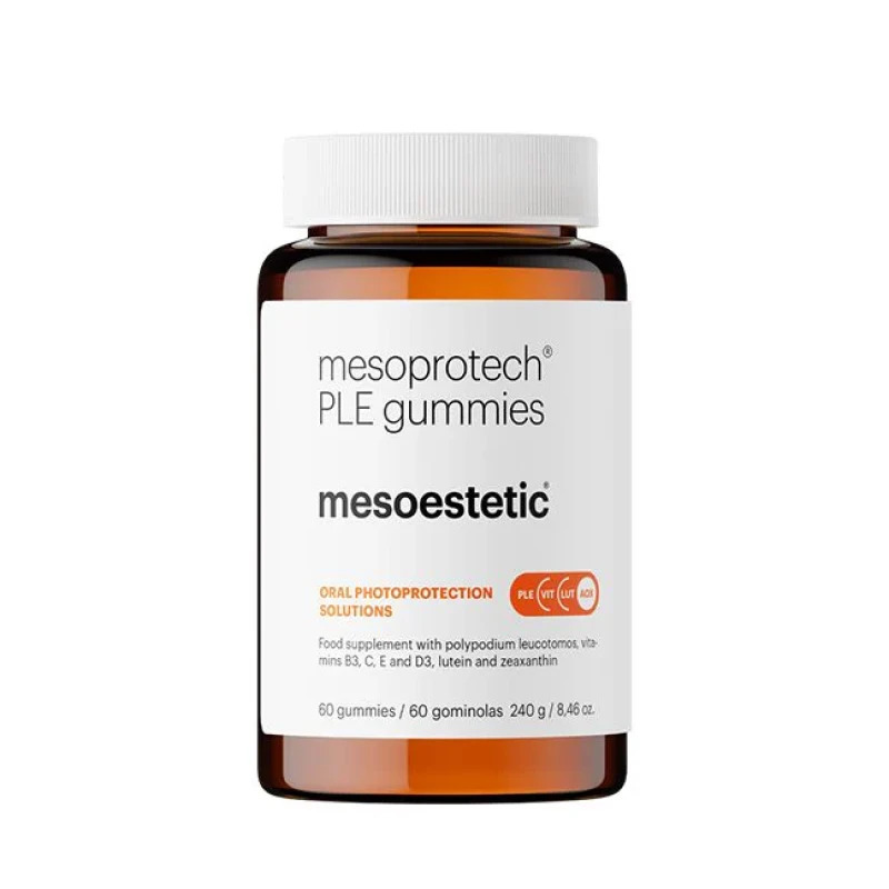 Mesoestetic mesoprotech® PLE gummies | Saules aizsardzību papildinošas gumijvitamīnu kapsulas 60 gab.