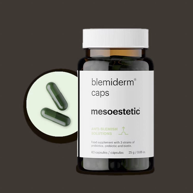 Mesoestetic blemiderm® caps | Uztura bagātinātājs aknei pakļautai ādai 60 kapsulas