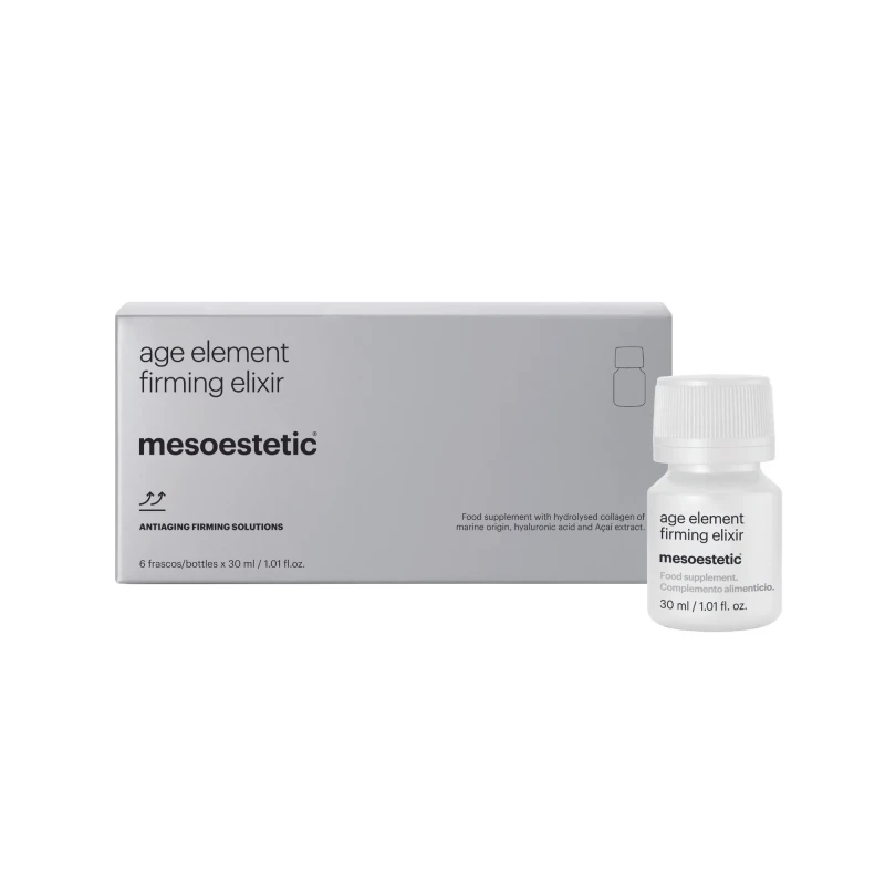 Mesoestetic age element® firming elixir | Uztura bagātinātājs ar hidrolizētu jūras kolagēnu un hialuronskābi 6 × 30 ml