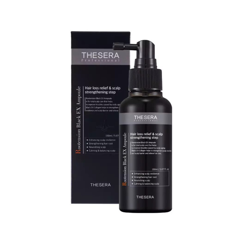 Thesera Rootension Black Ex Ampoule |Intensīvs Serums Pret Matu Izkrišanu 150 ml