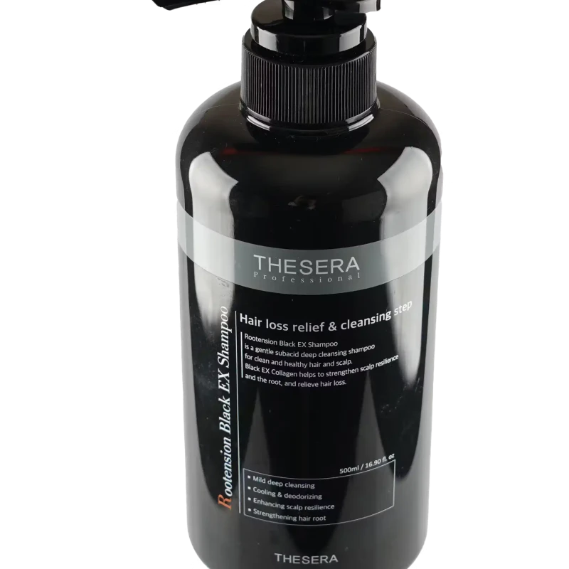 Thesera Rootension Black Ex Shampoo | Spēcīgas Iedarbības Šampūns Pret Matu Izkrišanu 500 ml