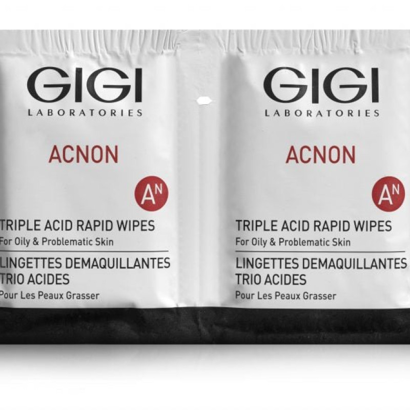 GIGI Acnon Triple Acid Rapid Wipes | Attīrošas Pīlinga Salvetes ar Skābēm 30 gab.