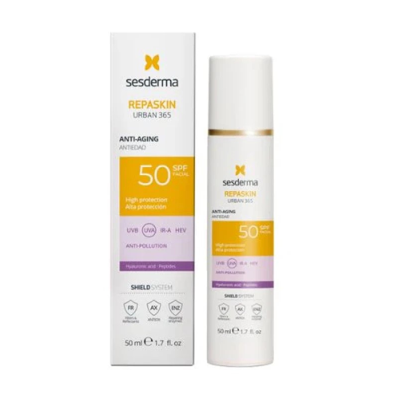 Sesderma Repaskin Urban 365 Anti-Aging SPF50 | Восстанавливающий Солнцезащитный Крем для Лица SPF50 50 мл Sesderma Repaskin Urban 365 Anti-Aging SPF50 | Восстанавливающий Солнцезащитный Крем для Лица SPF50 50 мл