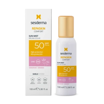 Sesderma Repaskin Comfort Sun Mist Geranium SPF50 | Aizsargājošs Aerosols No Saules Ar Ģerānijas Aromātu Un SPF50 100 ml