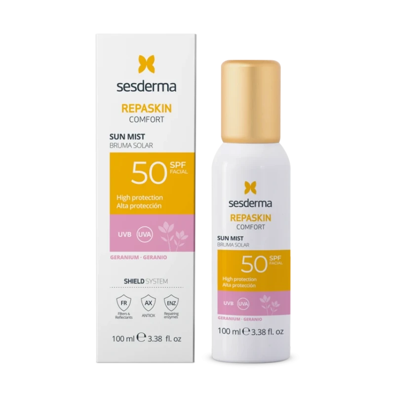 Sesderma Repaskin Comfort Sun Mist Geranium SPF50 | Защитный солнцезащитный спрей с ароматом герани и SPF50 100 мл Sesderma Repaskin Comfort Sun Mist Geranium SPF50 | Защитный солнцезащитный спрей с ароматом герани и SPF50 100 мл