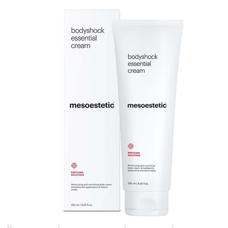 Mesoestetic bodyshock® essential cream | Mitrinošs un barojošs ķermeņa krēms striju mazināšanai 250 ml