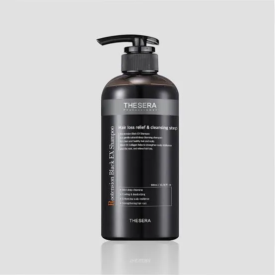 Thesera Rootension Black Ex Shampoo | Spēcīgas Iedarbības Šampūns Pret Matu Izkrišanu 500 ml