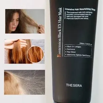 THESERA Rootension Black EX Hair Mask | Matu Stiprinoša Maska 250 ml