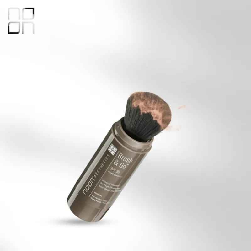 NOON Brush & Go Refill Pack SPF50 | Minerālu SPF pūdera uzpilde taukainai un problemātiskai ādai, gaišais tonis 01, 3 × 5 ml