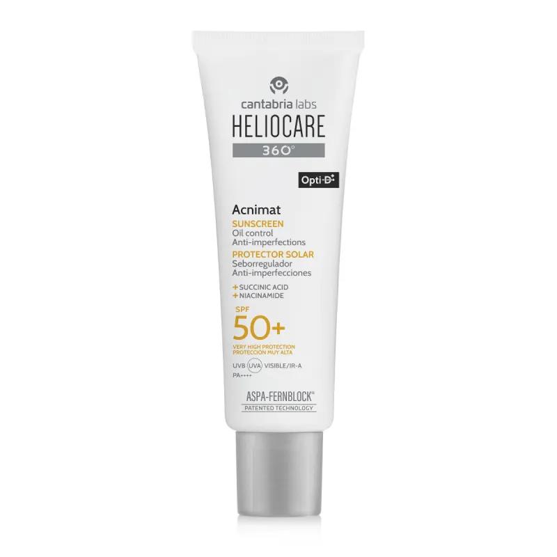 HELIOCARE 360° ACNIMAT SPF50 | Saules Aizsargkrēms Taukainai Un Aknes Ādai 50 ml