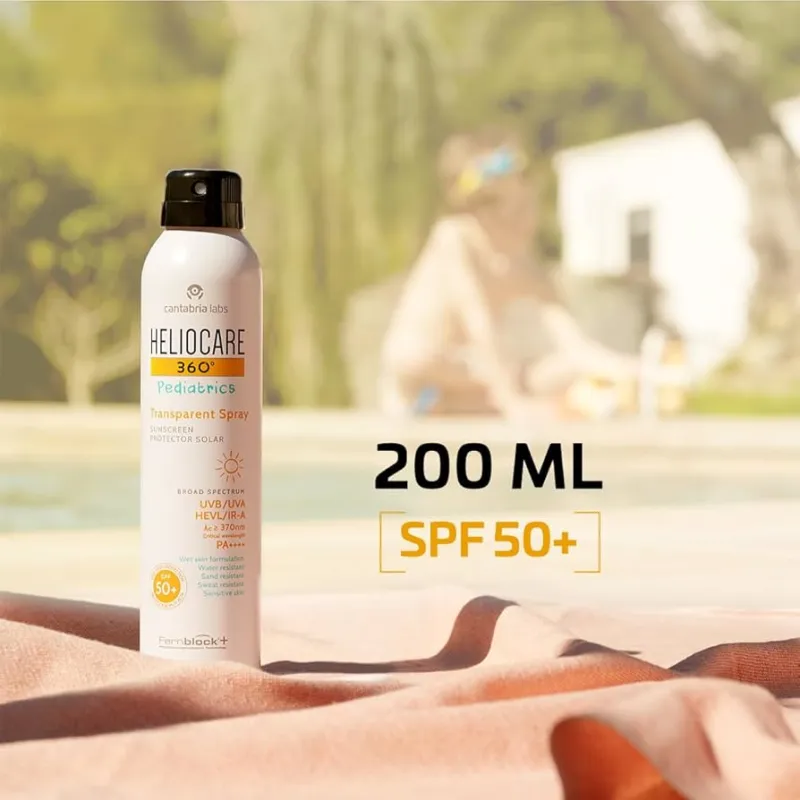 HELIOCARE 360° Pediatrics Transparent Spray SPF50+ | Caurspīdīgs saules aizsargsprejs bērniem, 200 ml