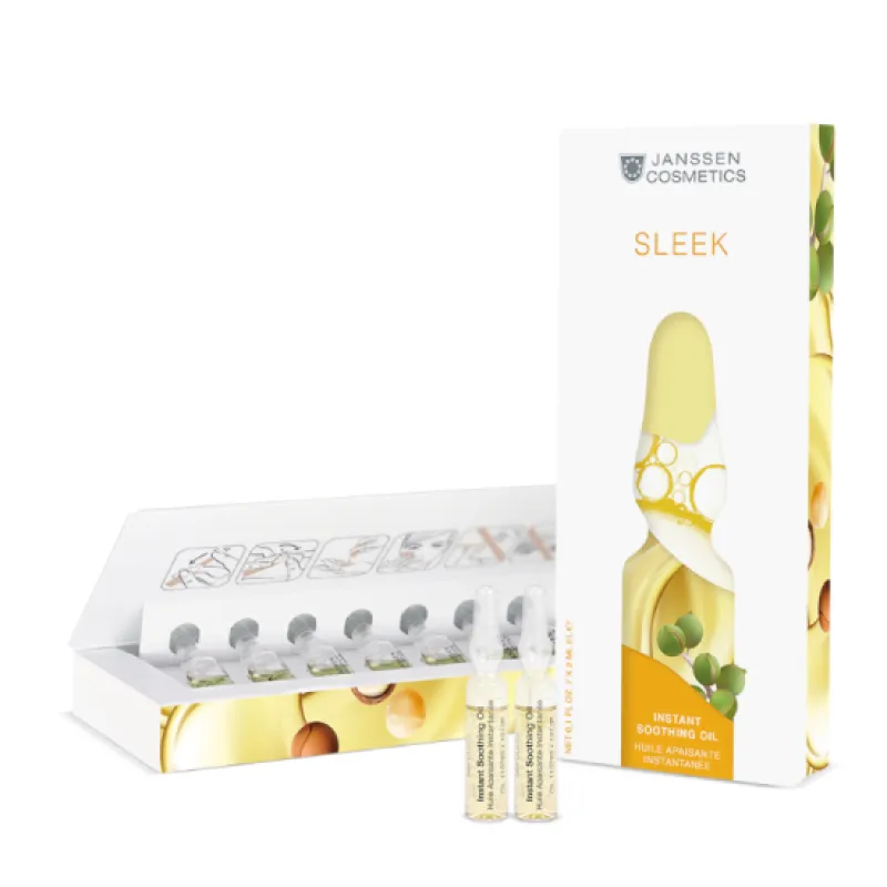 Janssen SLEEK Instant Soothing Oil | Nomierinošas eļļas ampulas jutīgai ādai 7 x 2 ml