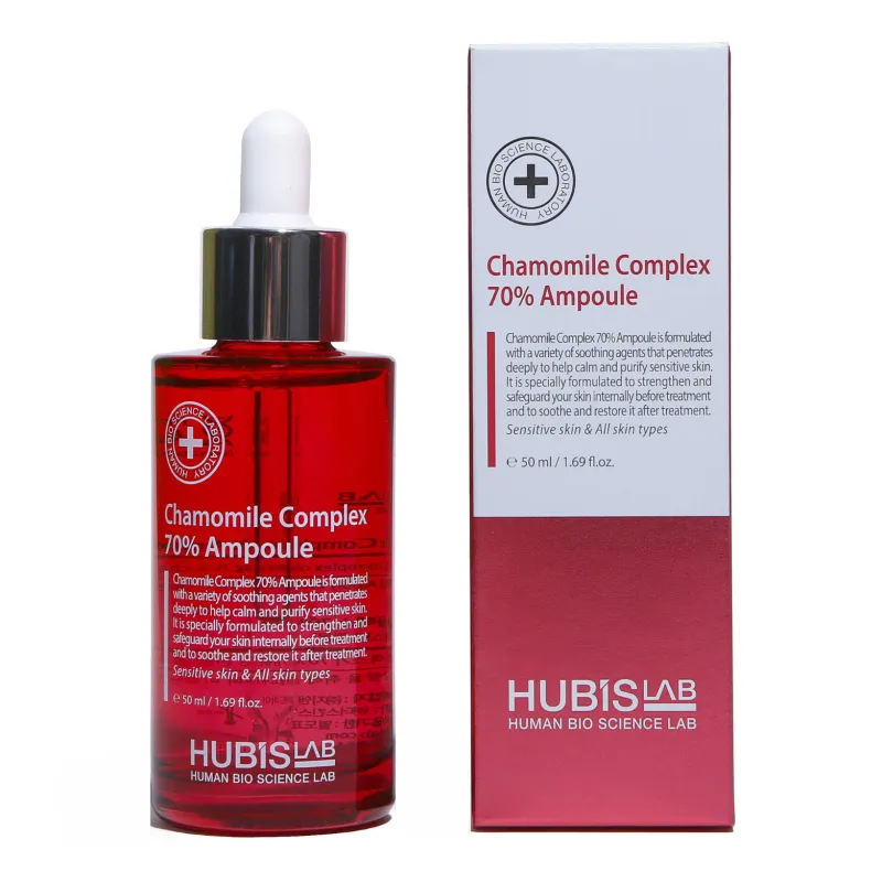 Hubislab Chamomile Complex 70% Ampoule 50 ml — nomierinoša ampula jutīgai ādai