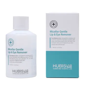 HUBISLAB Micellar Gentle Lip & Eye Remover | Maigs micelārais attīrītājs 200 ml